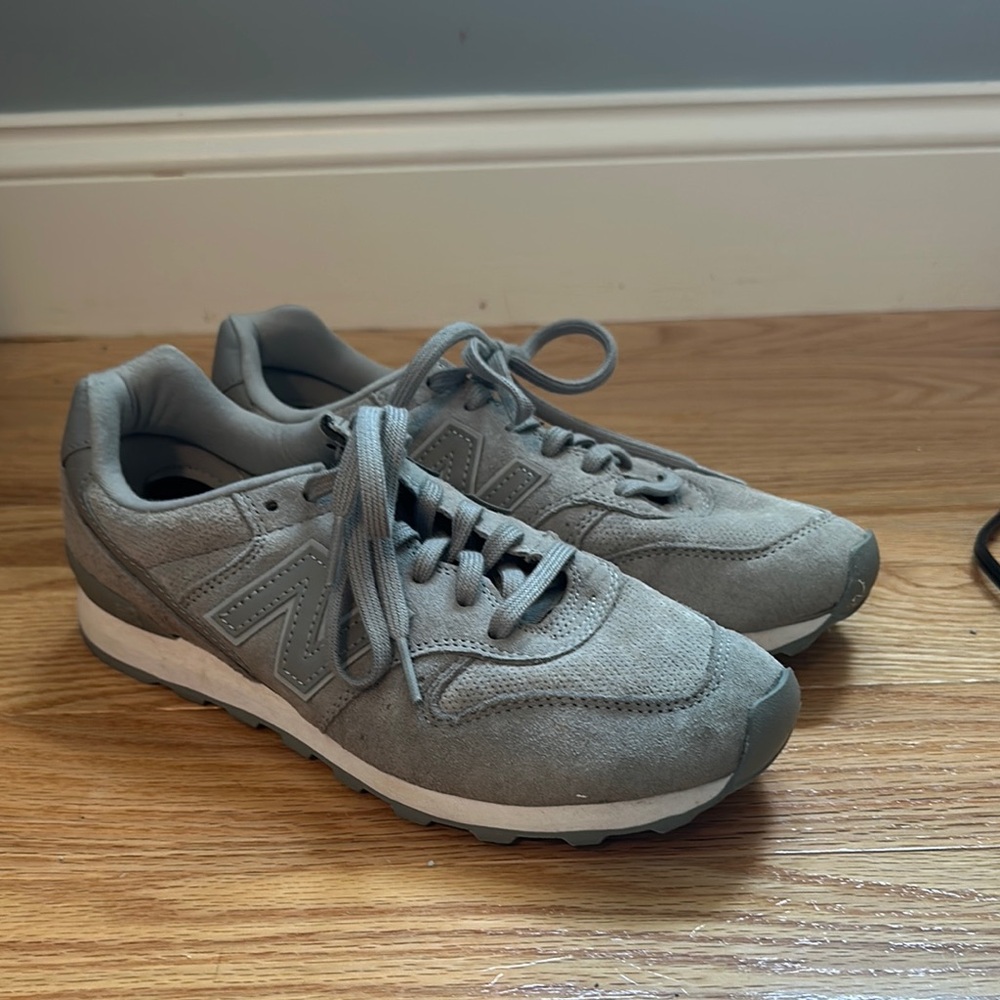 New Balance Gray Suede Mesh Sneakers